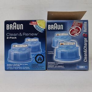 Braun Clean & Renew Charge Cartridge Shaver Cleaner 4 X 170 ml CCR 2 Open Box